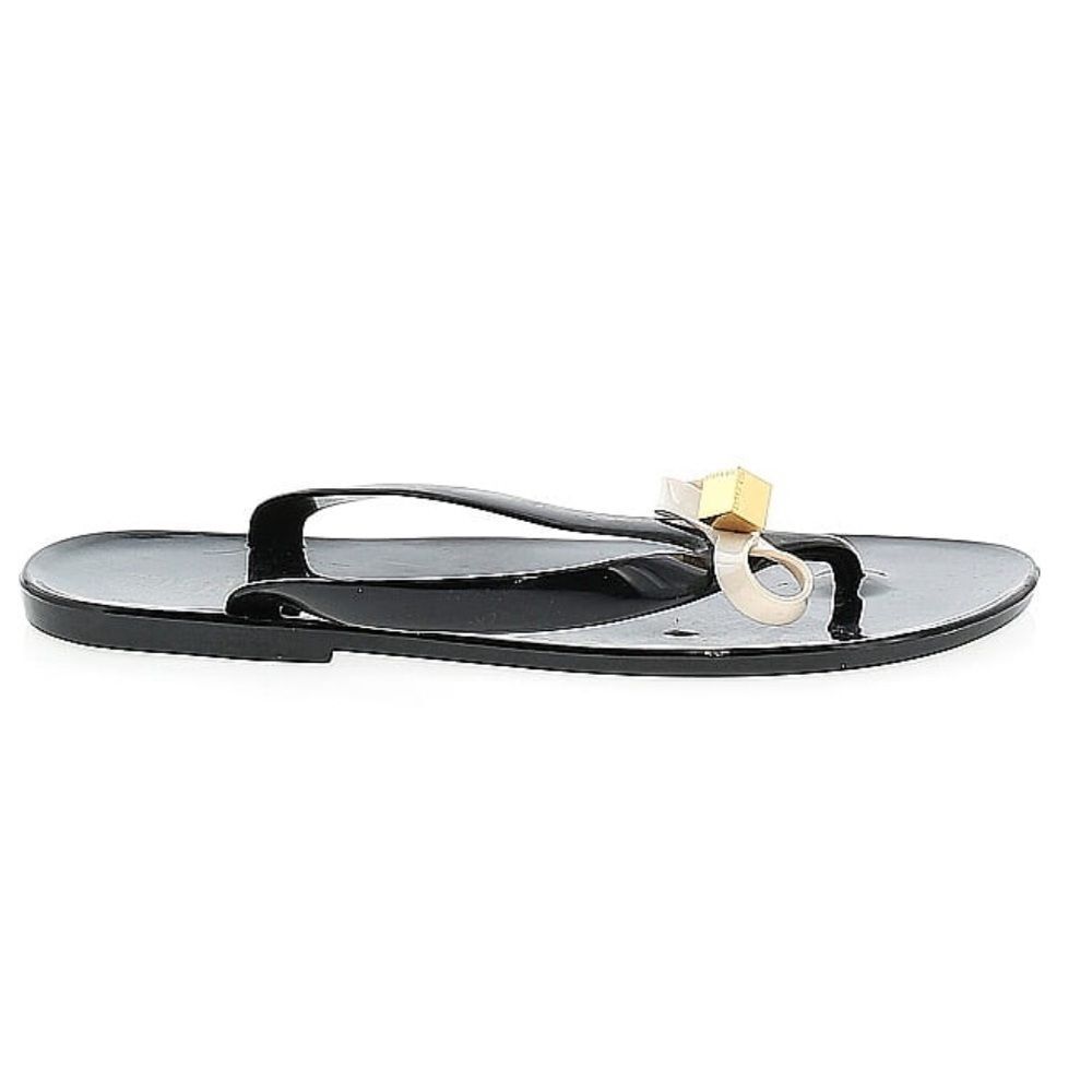 TED BAKER London Black rafeek bow gold cube jelly Sandals sz‎ 5
